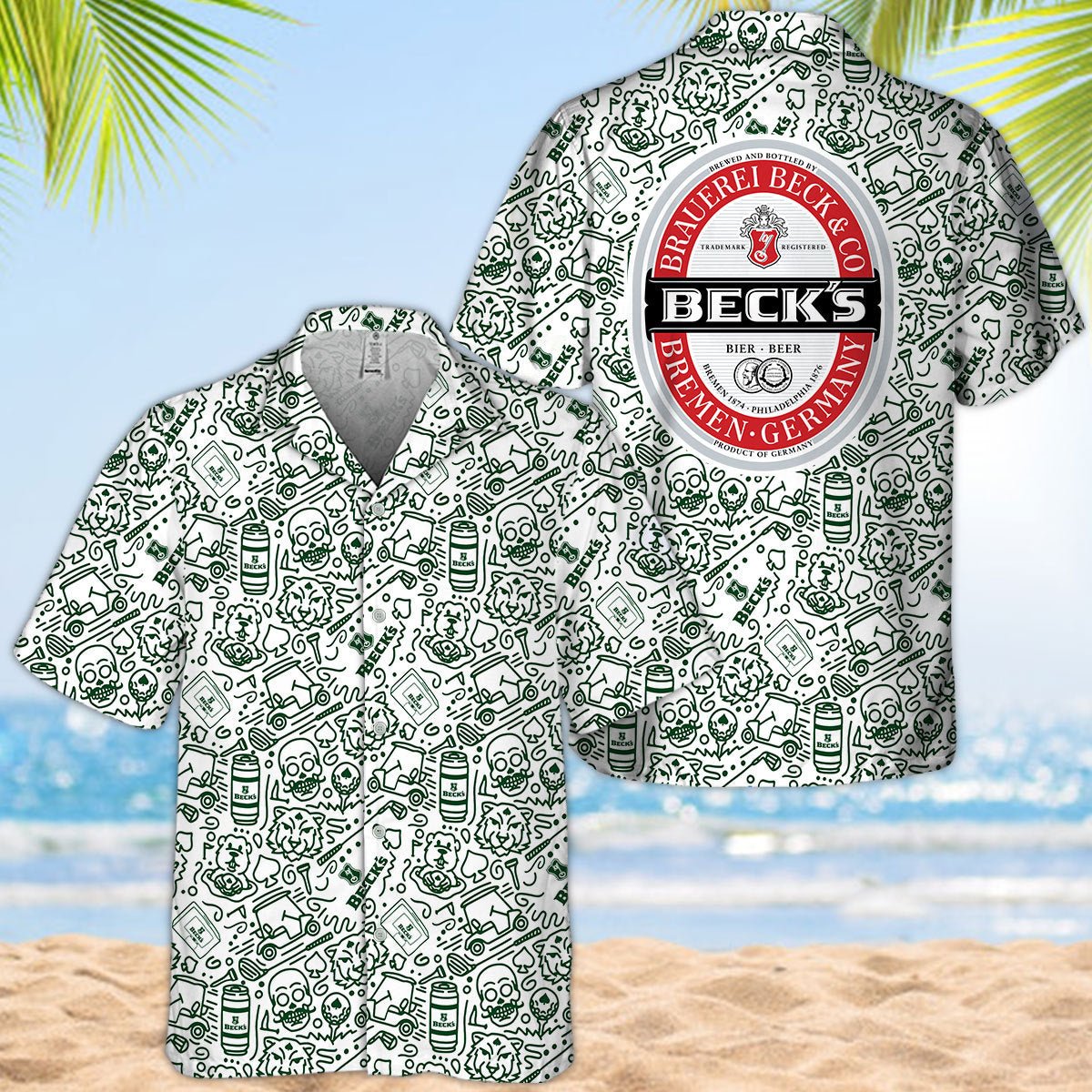 Beck's Summer Doodle Art Hawaiian Shirt - VinoVogue.com