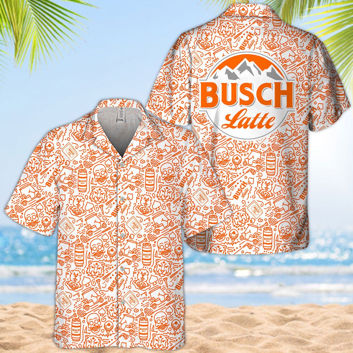 Busch Latte Summer Doodle Art Hawaiian Shirt - VinoVogue.com