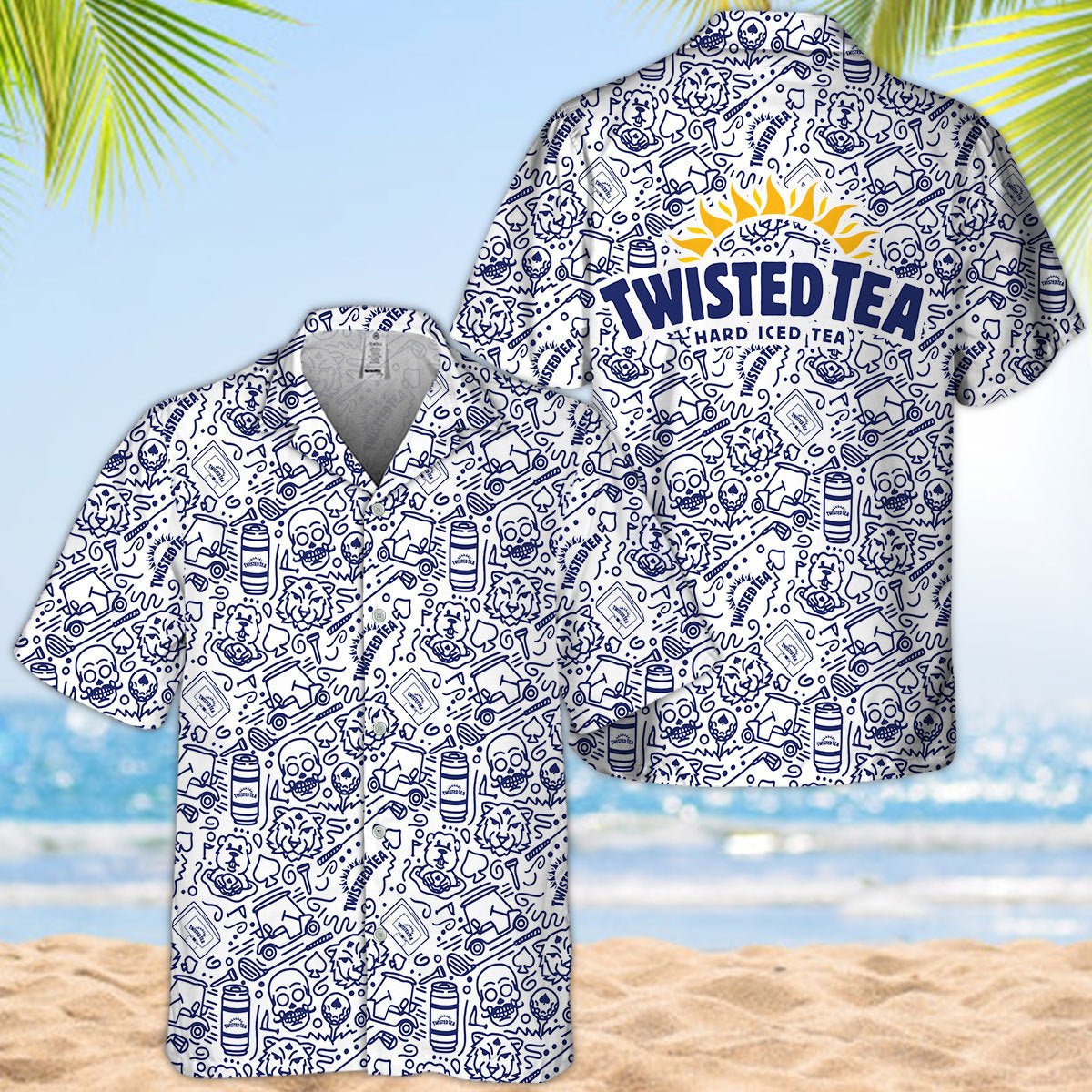 Twisted Tea Summer Doodle Art Hawaiian Shirt - VinoVogue.com