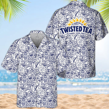 Twisted Tea Summer Doodle Art Hawaiian Shirt - VinoVogue.com