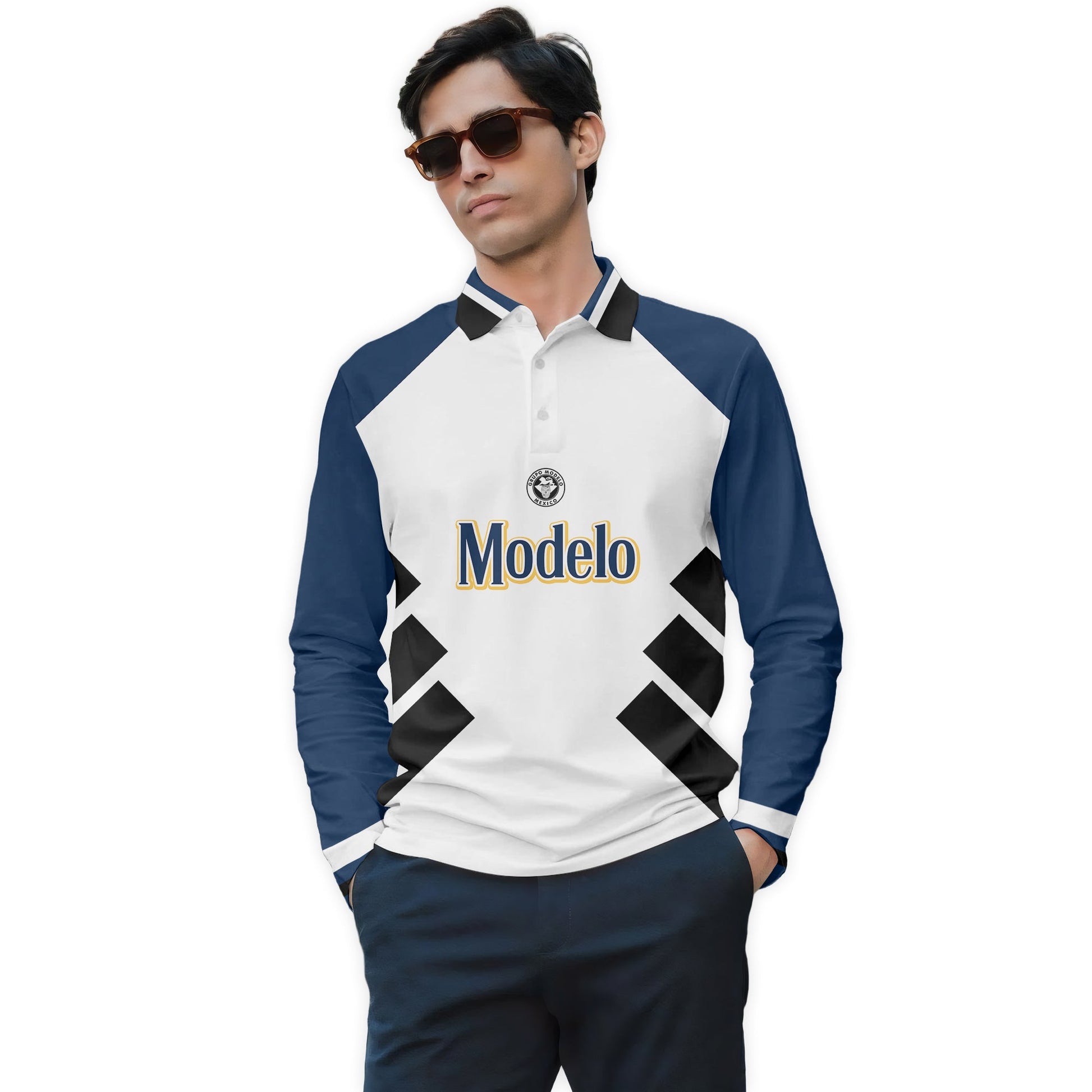  Modelo Bold Line Golf Long Sleeve Polo Shirt