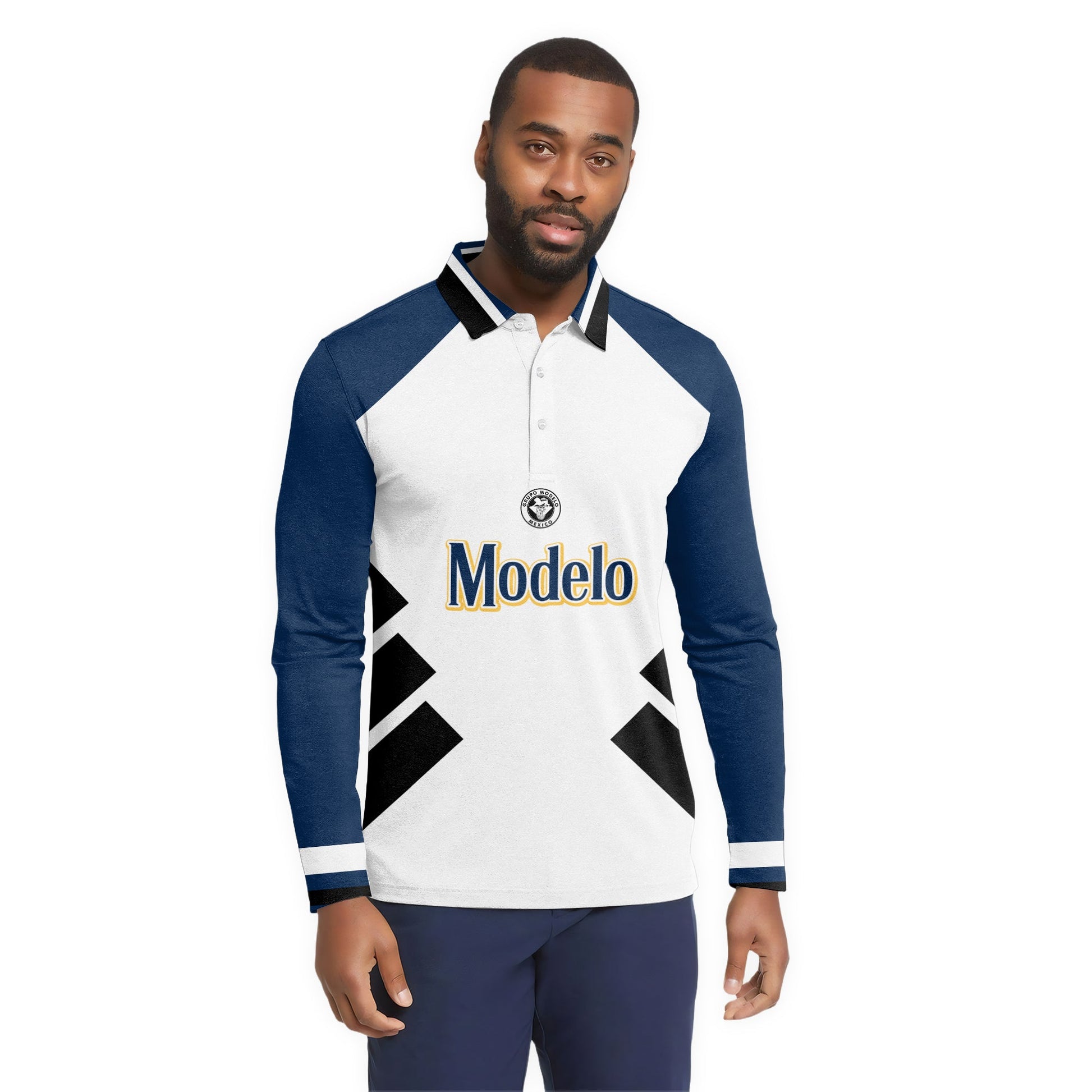  Modelo Bold Line Golf Long Sleeve Polo Shirt
