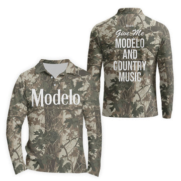  Modelo Country Camo Golf Long Sleeve Polo Shirt