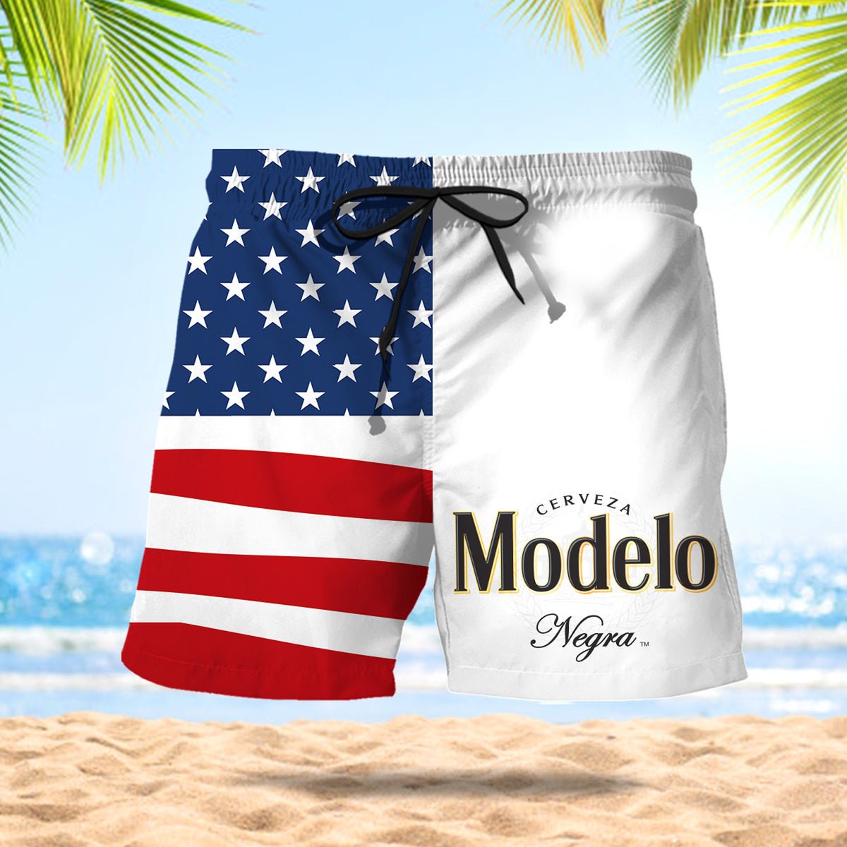 Modelo American Flag Summer Swim Trunks - VinoVogue.com