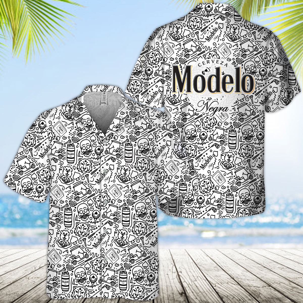 Modelo Summer Doodle Art Hawaiian Shirt