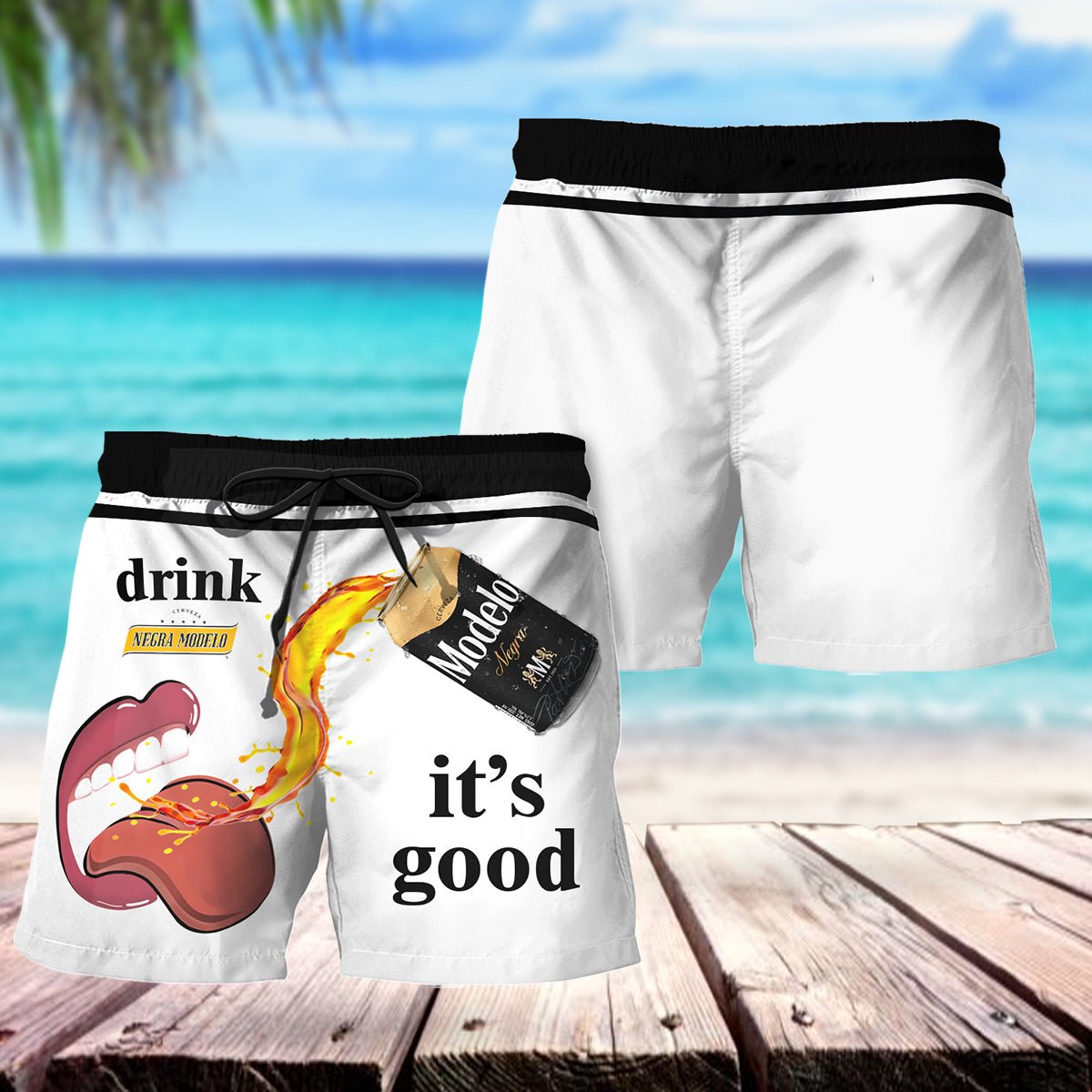 Drink Negra Modelo It's Good Swim Trunks - VinoVogue.com