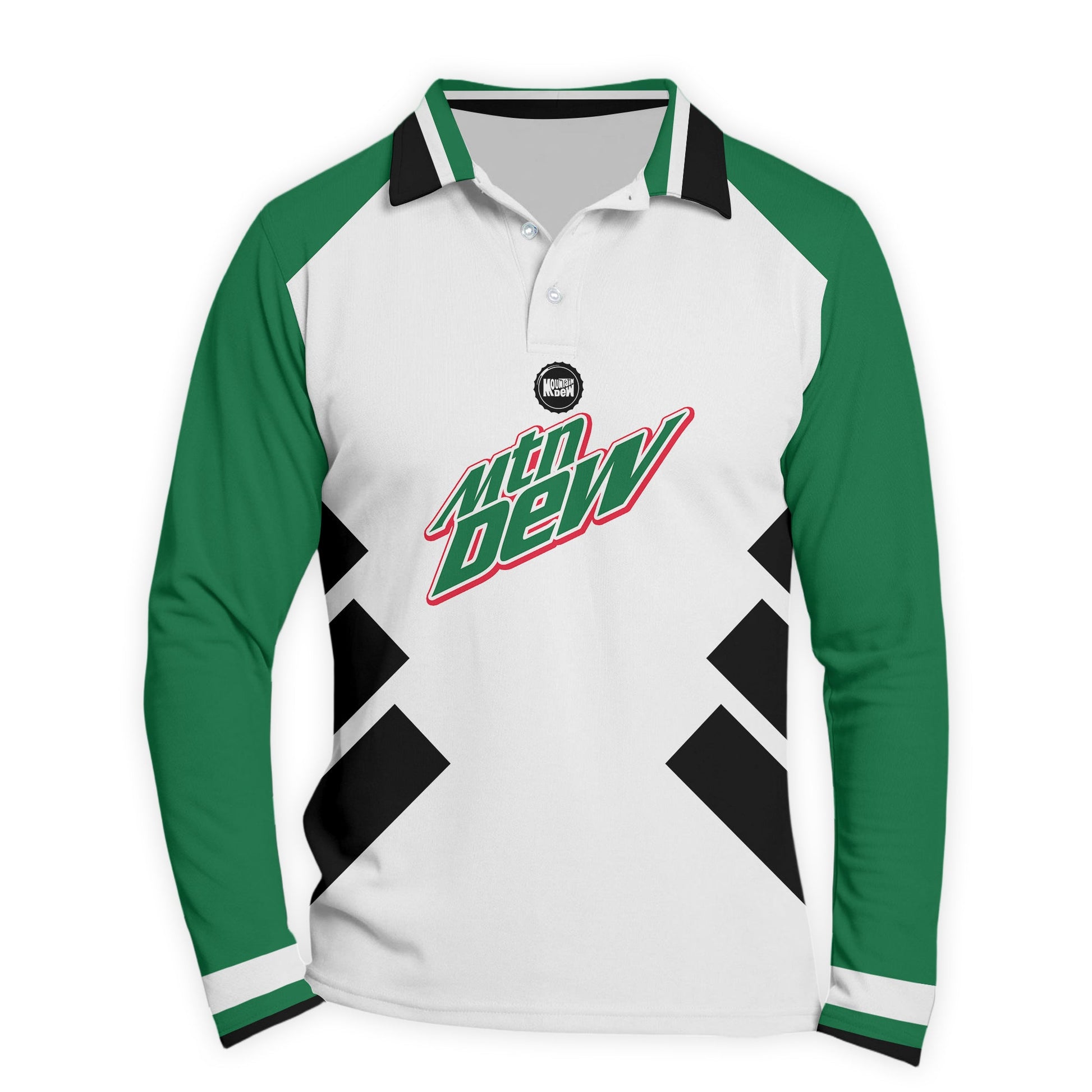  Mountain Dew Bold Line Golf Long Sleeve Polo Shirt