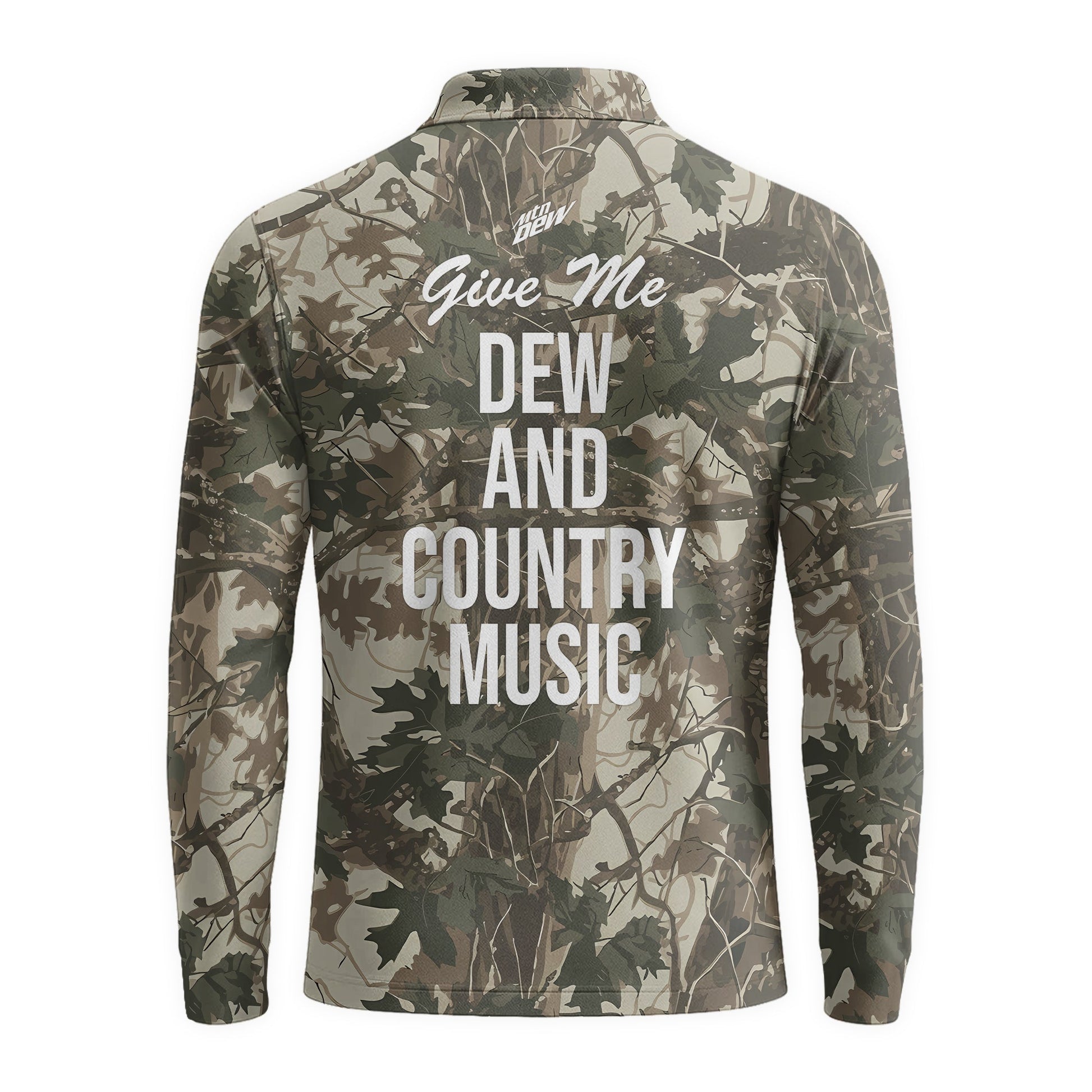  Mountain Dew Country Camo Golf Long Sleeve Polo Shirt