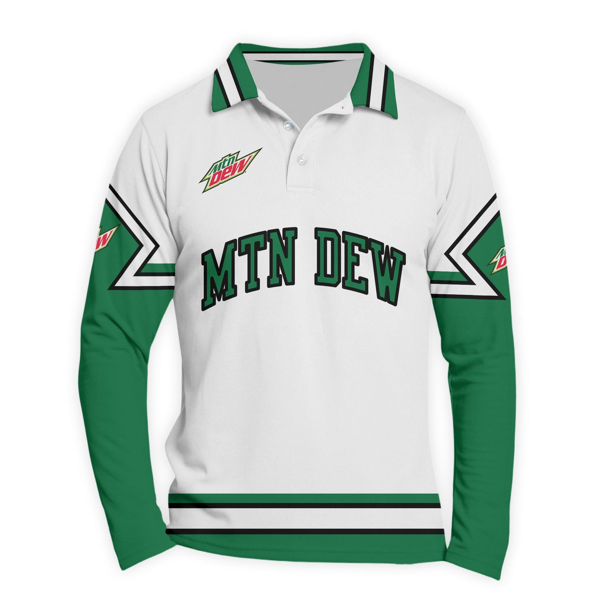  Mountain Dew Fieldcore Golf Long Sleeve Polo Shirt
