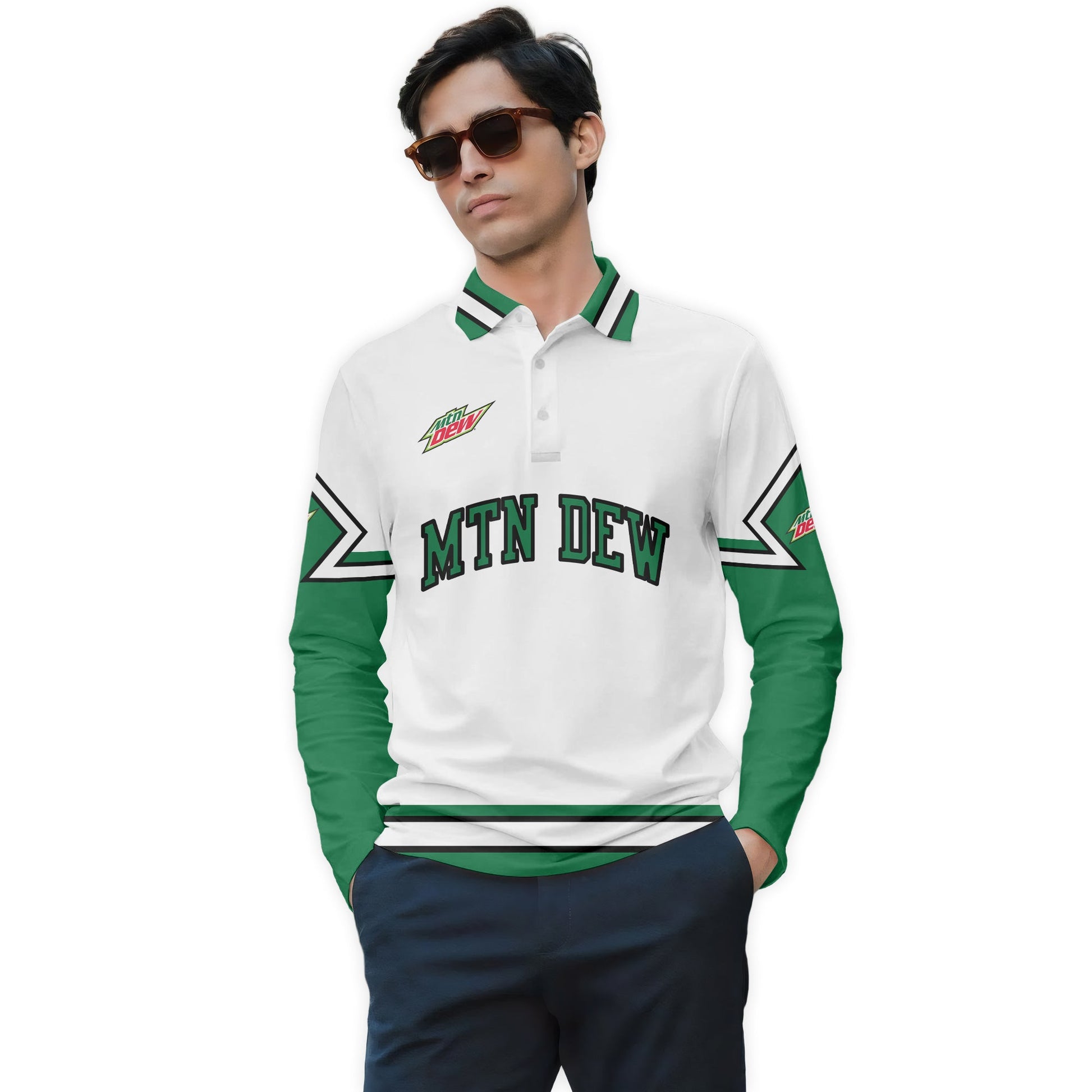  Mountain Dew Fieldcore Golf Long Sleeve Polo Shirt
