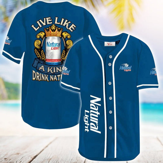 Natural Light Live Like A King Baseball Jersey - VinoVogue.com
