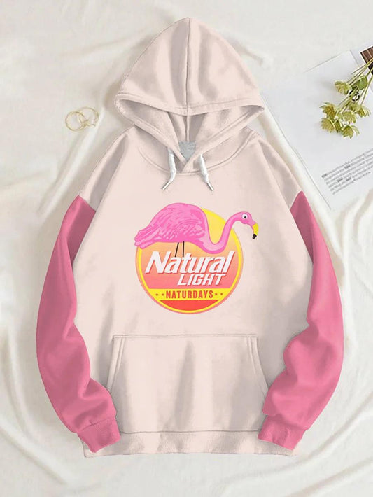 Natural Light Naturdays Basic Pink And Linen Cream Hoodie