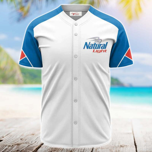 Natural Light White And Blue Jersey Shirt - VinoVogue.com