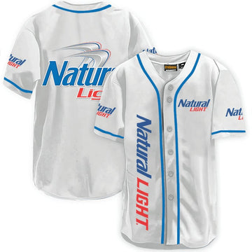 Natural Light White Baseball Jersey - VinoVogue.com