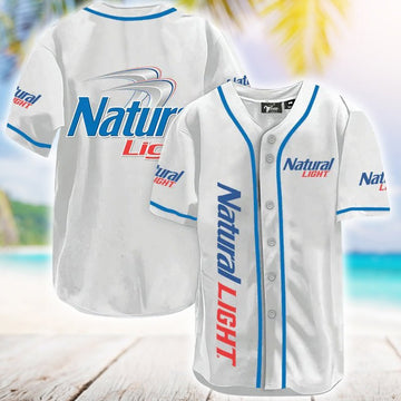 Natural Light White Baseball Jersey - VinoVogue.com