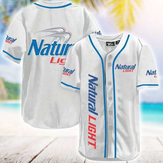 Natural Light White Baseball Jersey - VinoVogue.com