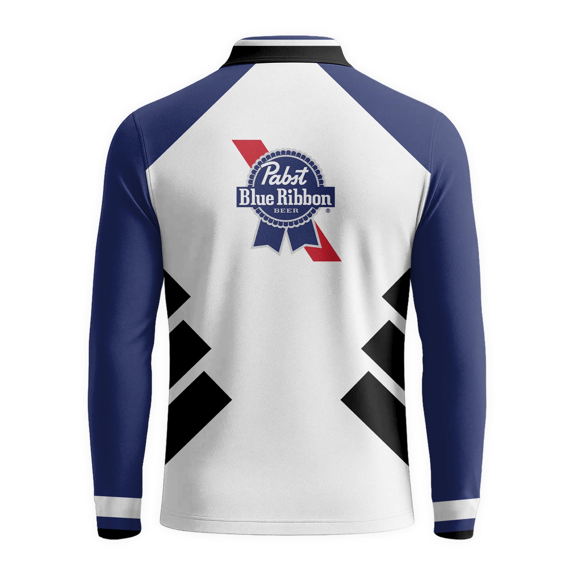  Pabst Blue Ribbon Bold Line Golf Long Sleeve Polo Shirt