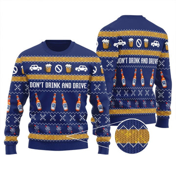 Pabst Blue Ribbon Don't Drink And Drive Ugly Sweater - VinoVogue.com