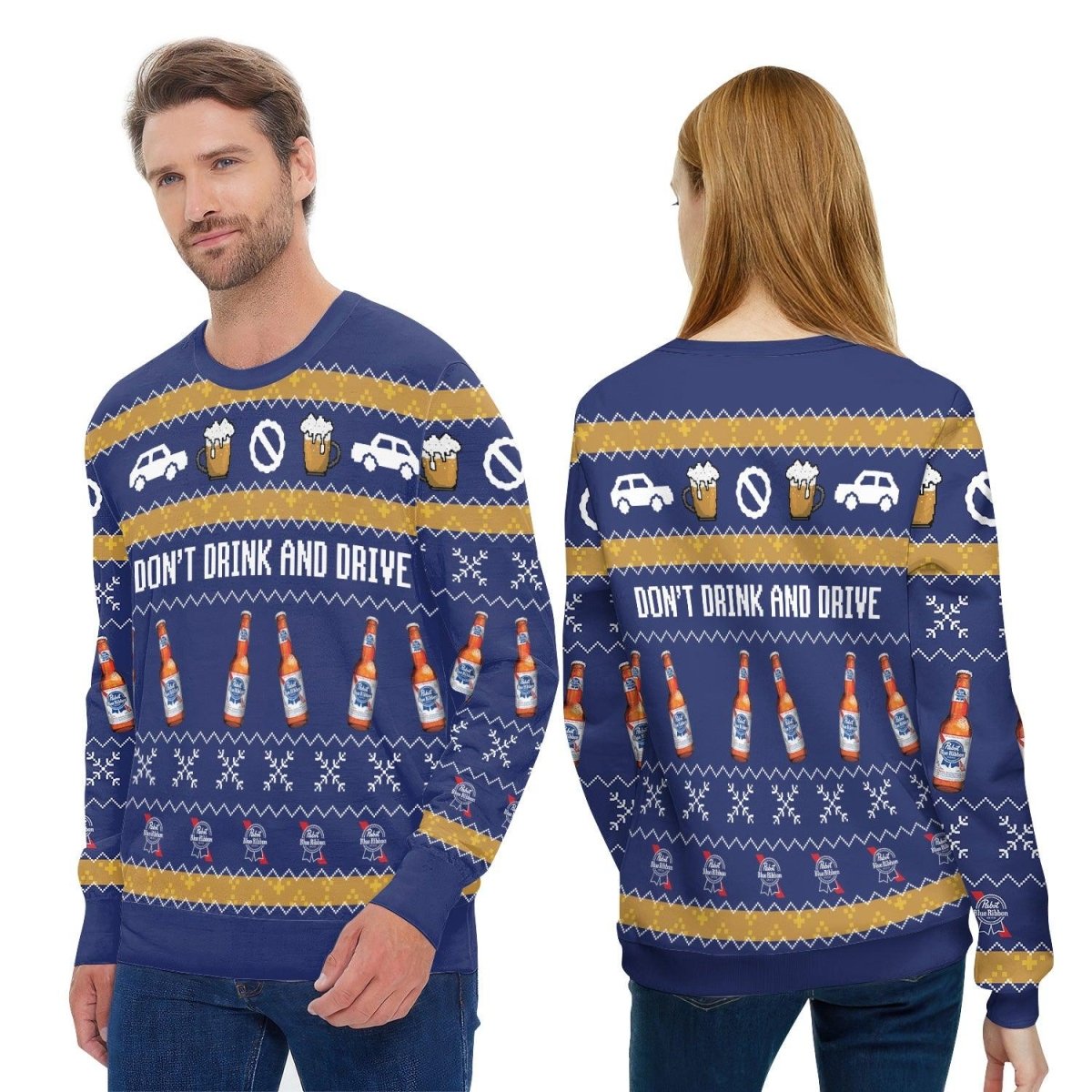 Pabst Blue Ribbon Don't Drink And Drive Ugly Sweater - VinoVogue.com