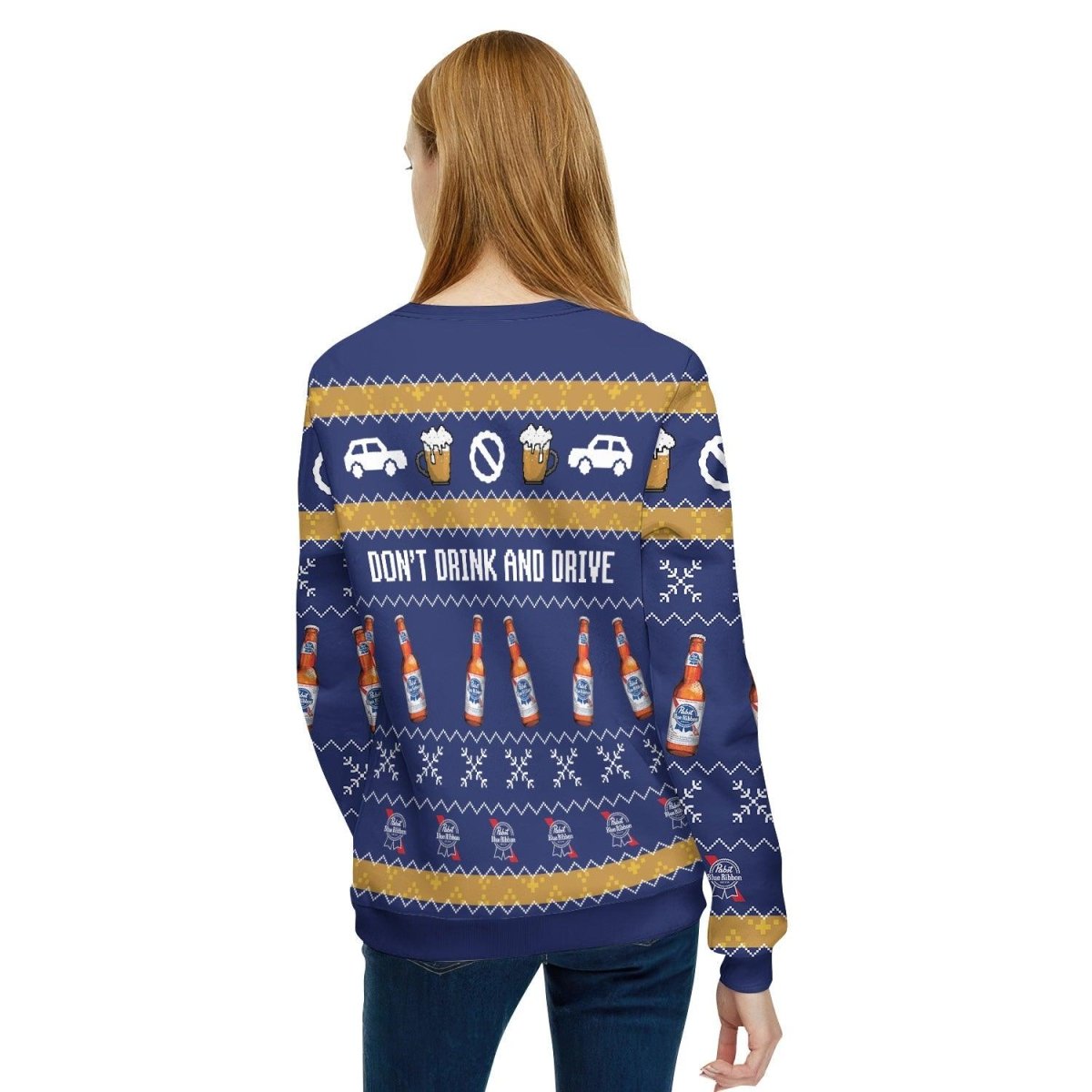 Pabst Blue Ribbon Don't Drink And Drive Ugly Sweater - VinoVogue.com