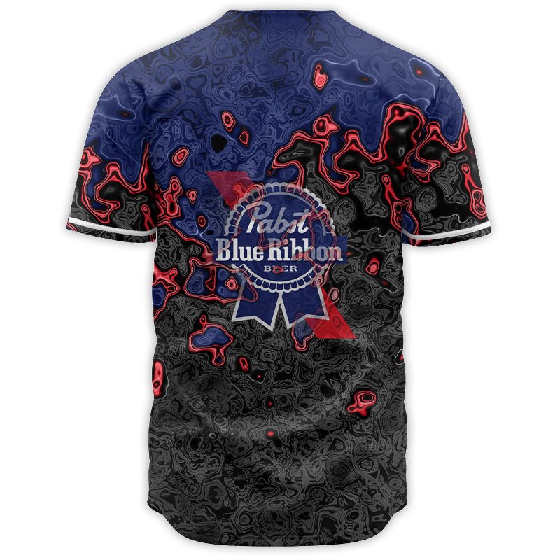 Holographic Colorful Pabst Blue Ribbon Baseball Jersey - VinoVogue.com