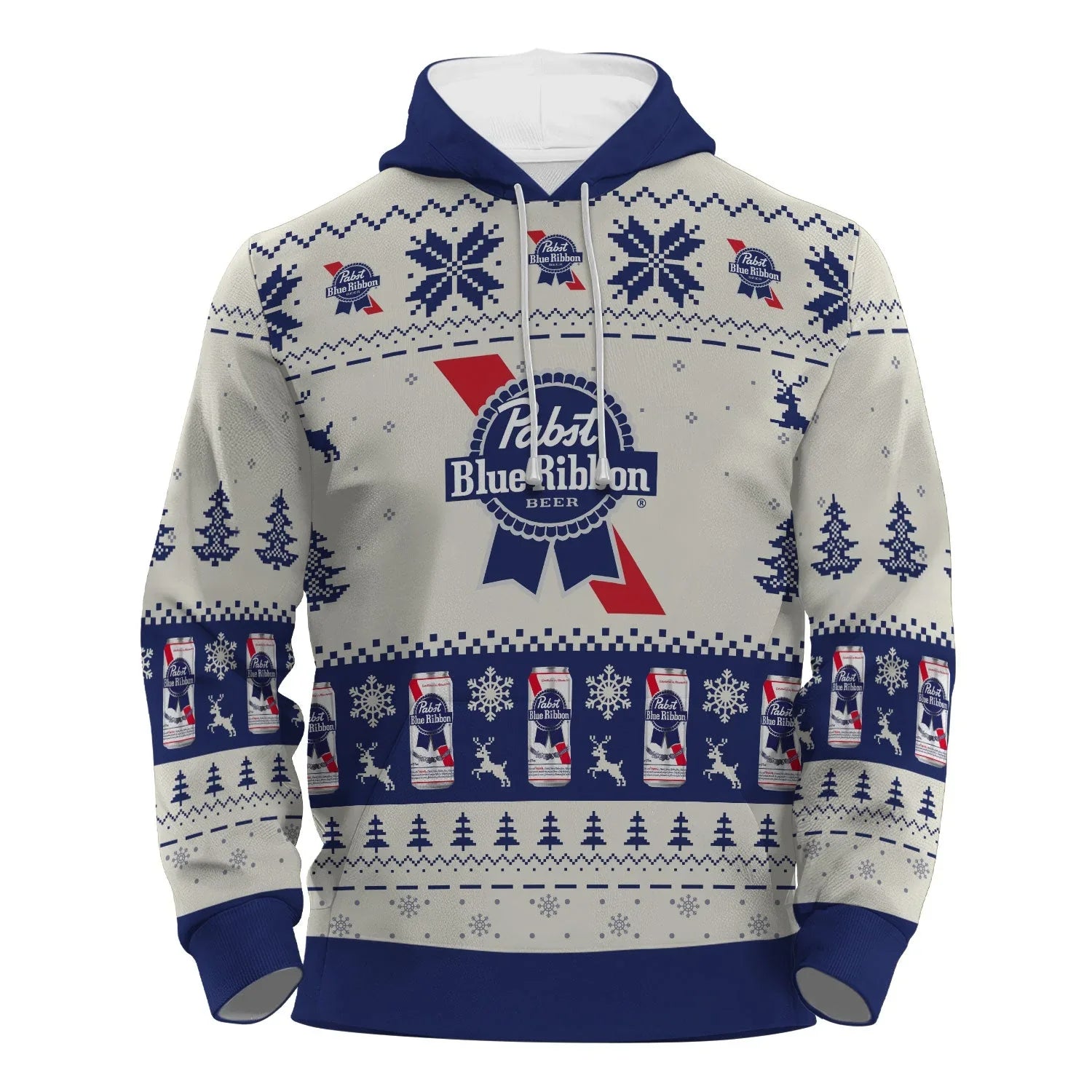 Pabst Blue Ribbon Snowy Sips Pullover & Zip Hoodie