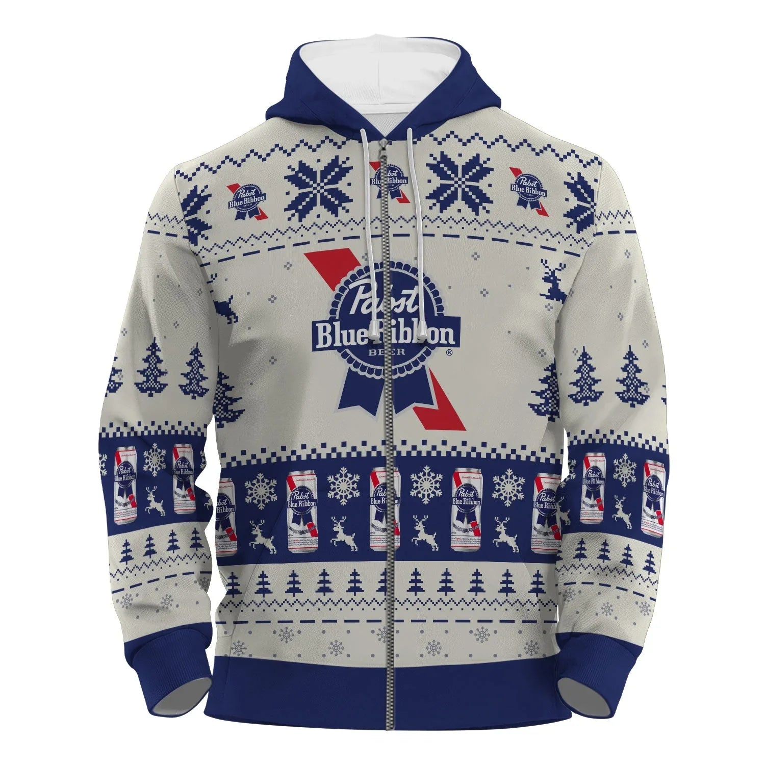 Pabst Blue Ribbon Snowy Sips Pullover & Zip Hoodie