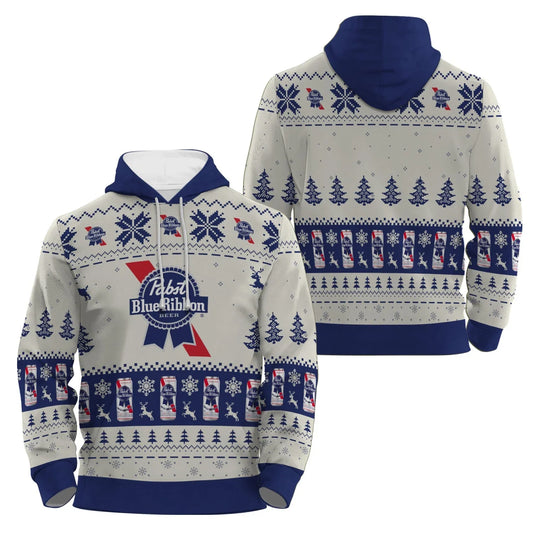 Pabst Blue Ribbon Snowy Sips Pullover & Zip Hoodie