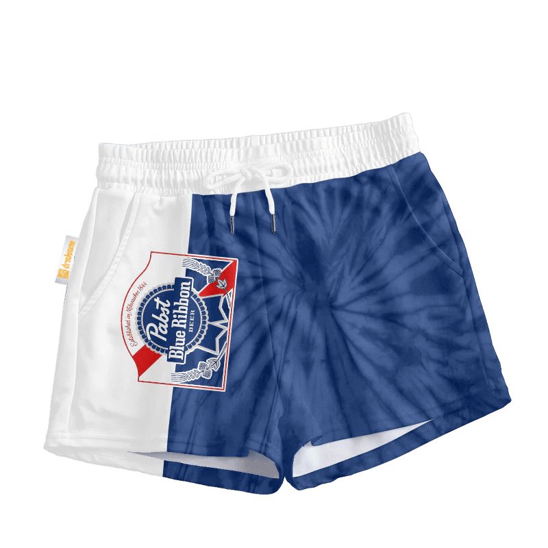 Pabst Blue Ribbon Tie Dye Women's Casual Shorts - VinoVogue.com