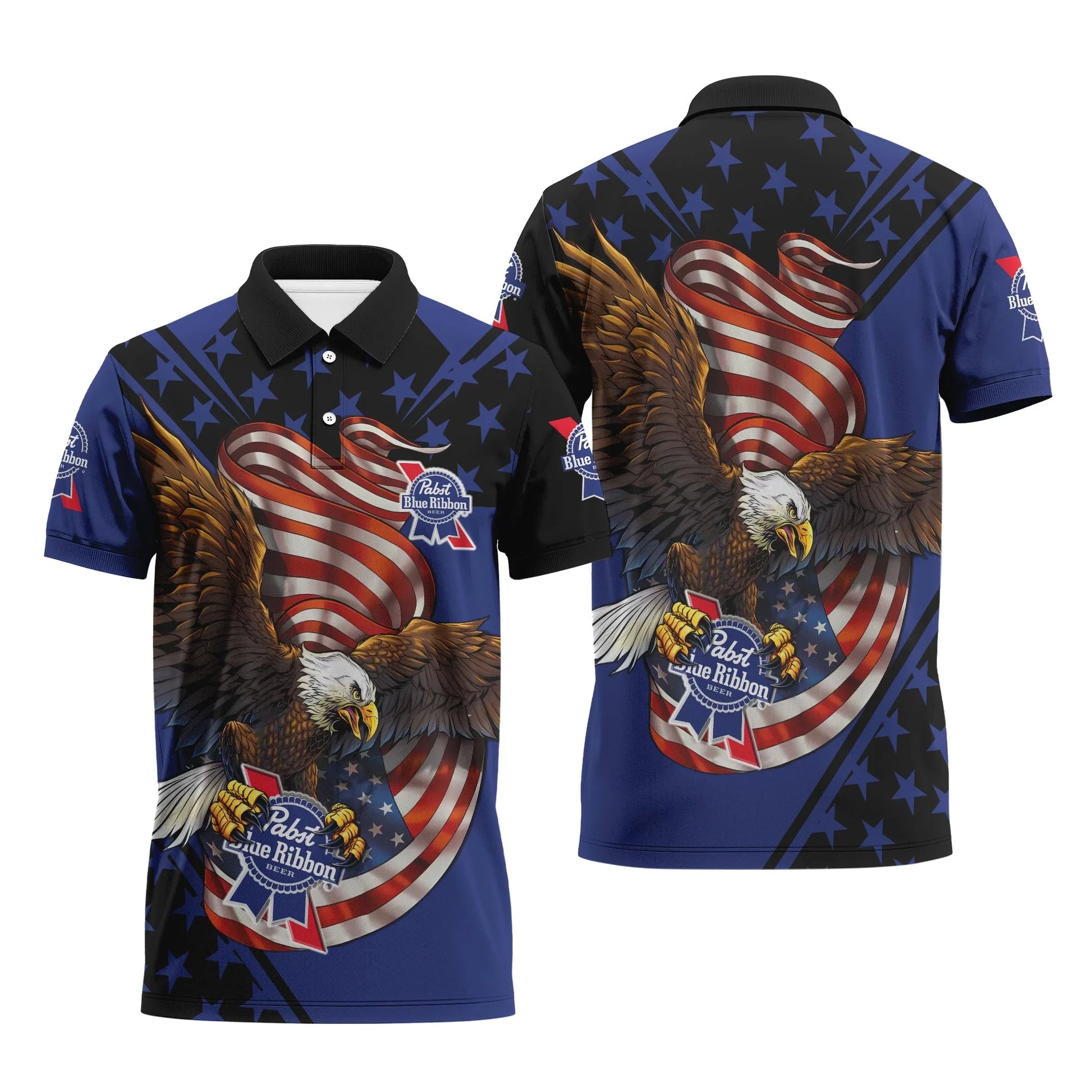 Pabst Blue Ribbon USA Iron Wings Legion Polo Shirt