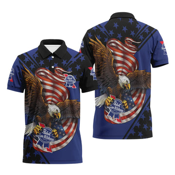Pabst Blue Ribbon USA Iron Wings Legion Polo Shirt