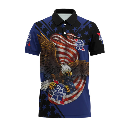 Pabst Blue Ribbon USA Iron Wings Legion Polo Shirt