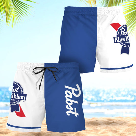 Pabst Blue Ribbon Basic Swim Trunks - VinoVogue.com