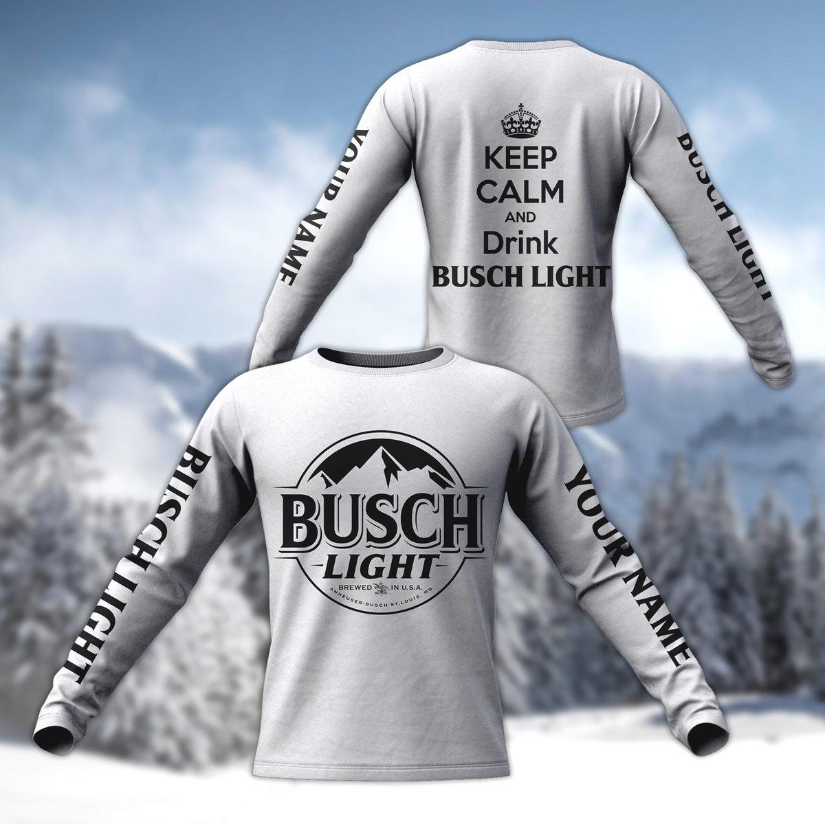 Personalize Busch Light Keep Calm And Drink Sweatshirt