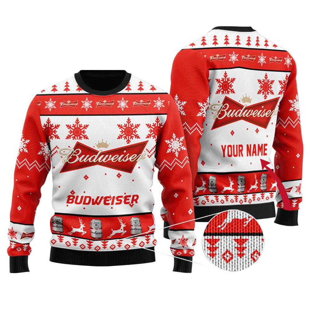 Personalized Budweiser Beer Ugly Sweater