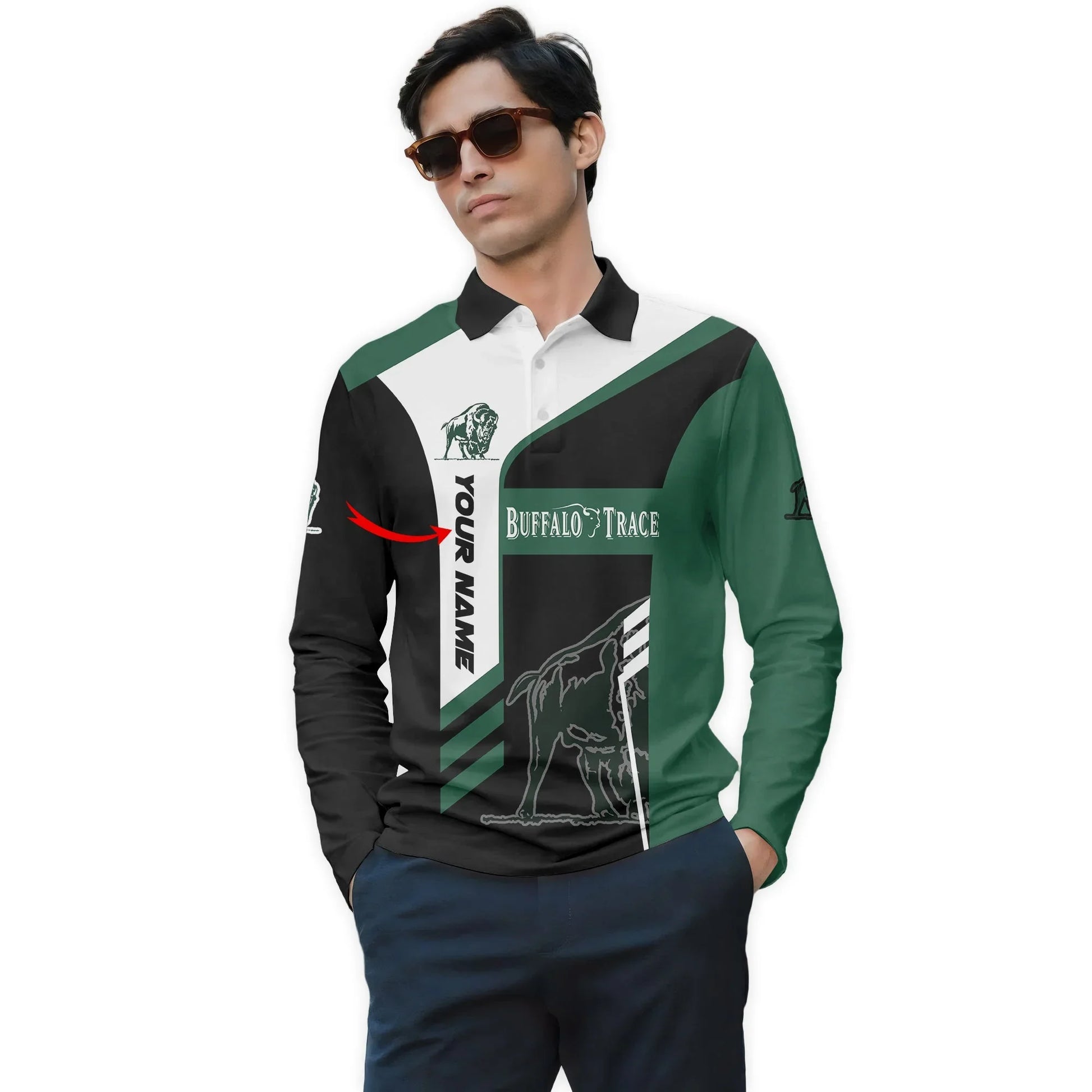 Personalized Buffalo Trace Speedline Legacy Long Sleeve Polo Shirt