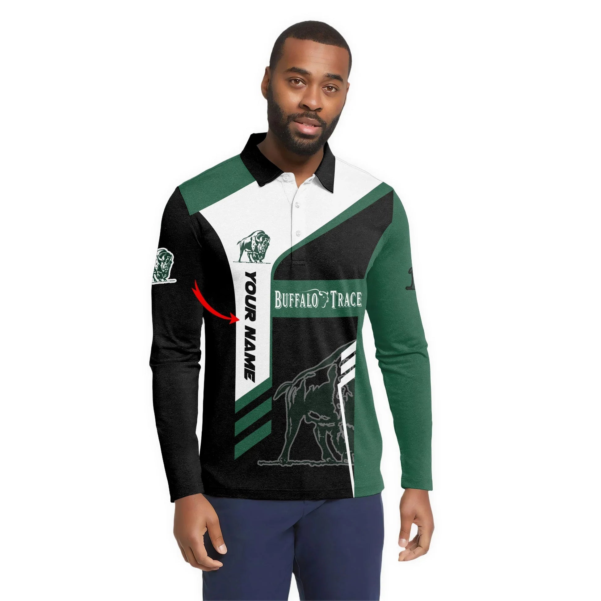 Personalized Buffalo Trace Speedline Legacy Long Sleeve Polo Shirt