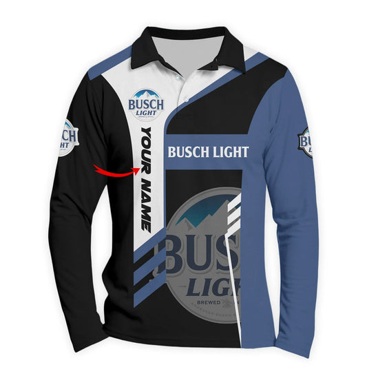 Personalized Busch Light Speedline Legacy Long Sleeve Polo Shirt