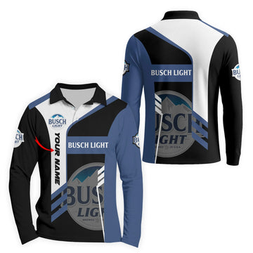 Personalized Busch Light Speedline Legacy Long Sleeve Polo Shirt