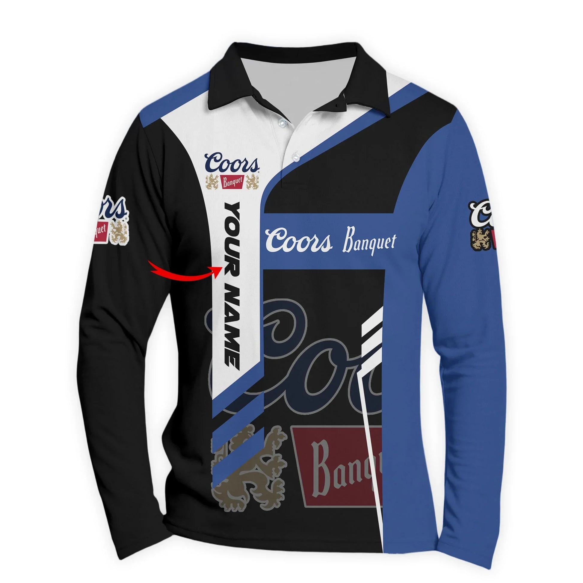 Personalized Coors Banquet Speedline Legacy Long Sleeve Polo Shirt