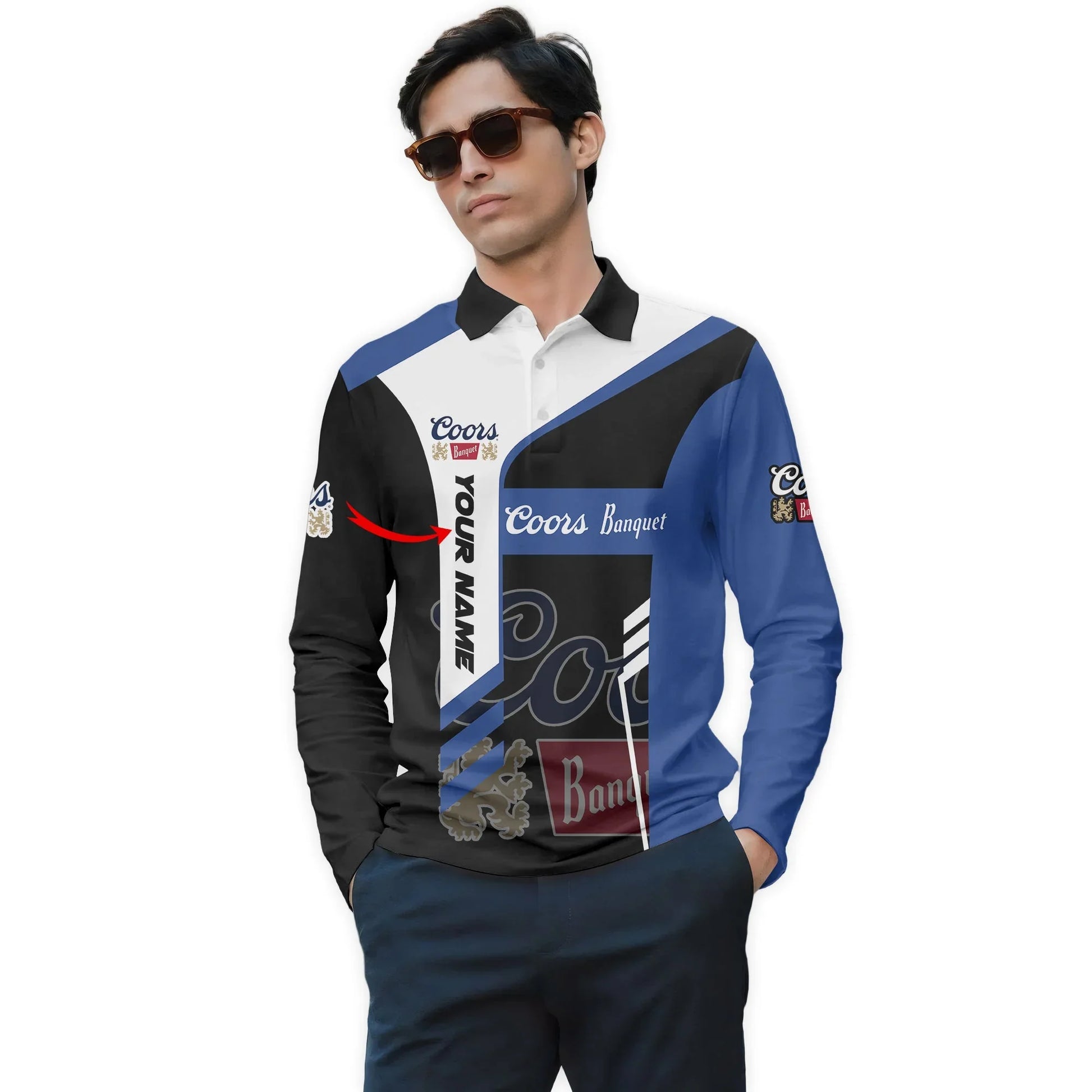 Personalized Coors Banquet Speedline Legacy Long Sleeve Polo Shirt