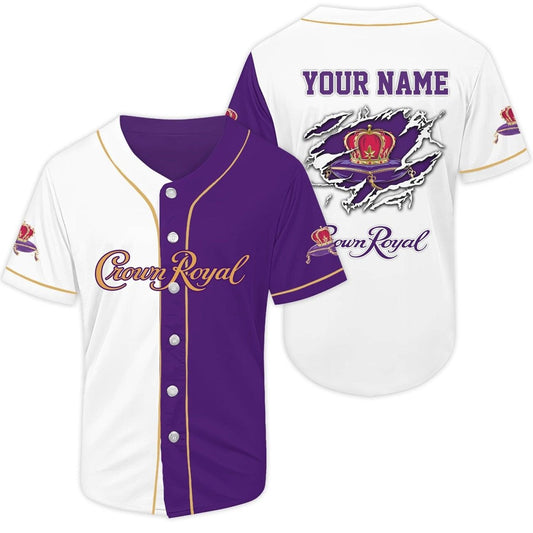 Personalized Crown Royal Whiskey Baseball Jersey - VinoVogue.com