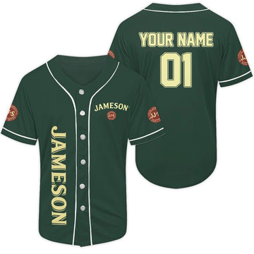 Personalized Green Jameson Whiskey Baseball Jersey - VinoVogue.com