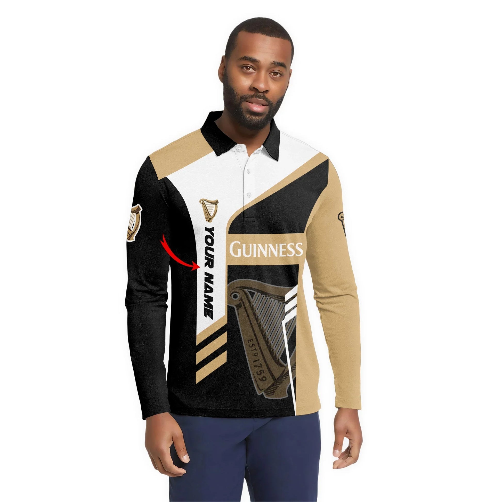 Personalized Guinness Speedline Legacy Long Sleeve Polo Shirt