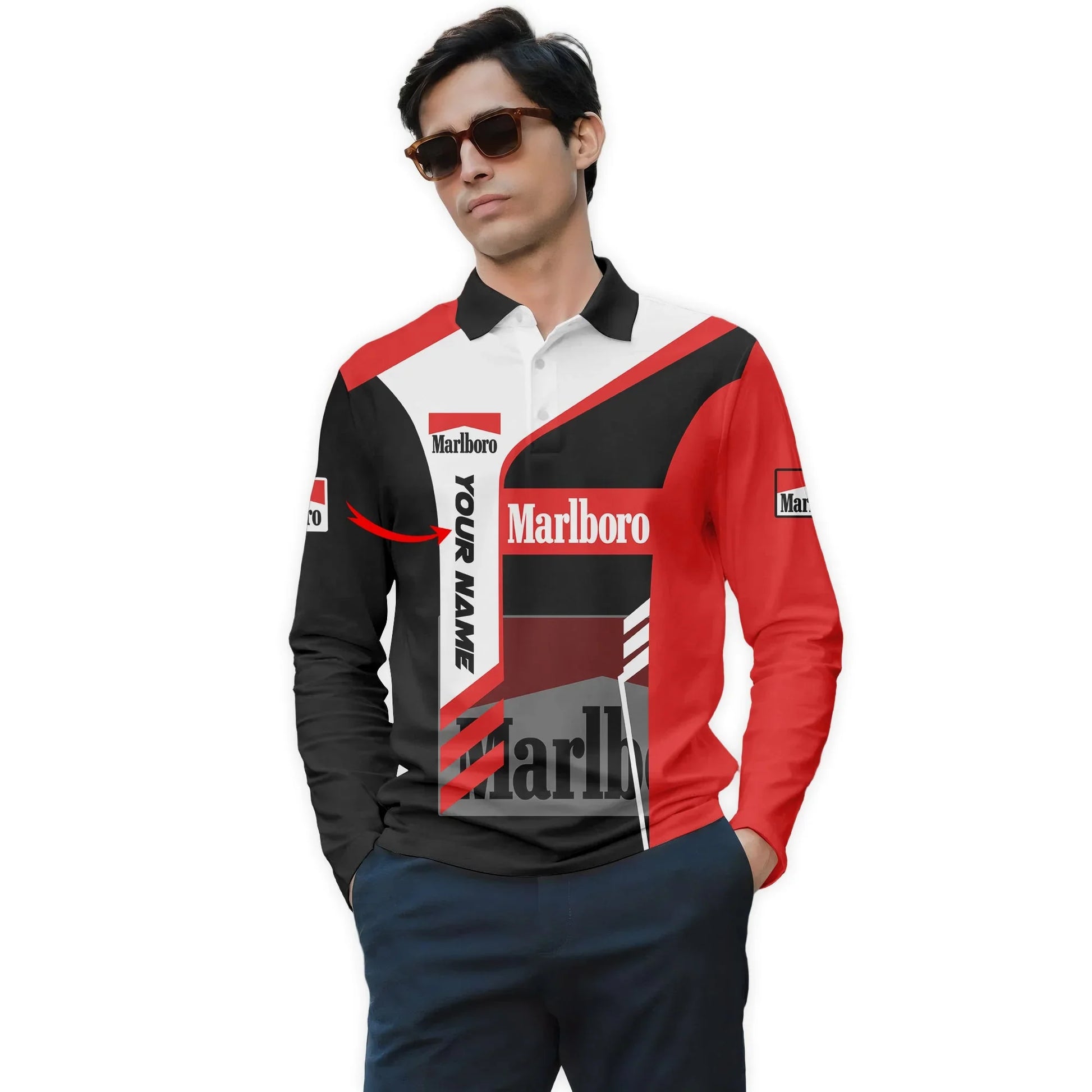 Personalized Marlboro Speedline Legacy Long Sleeve Polo Shirt