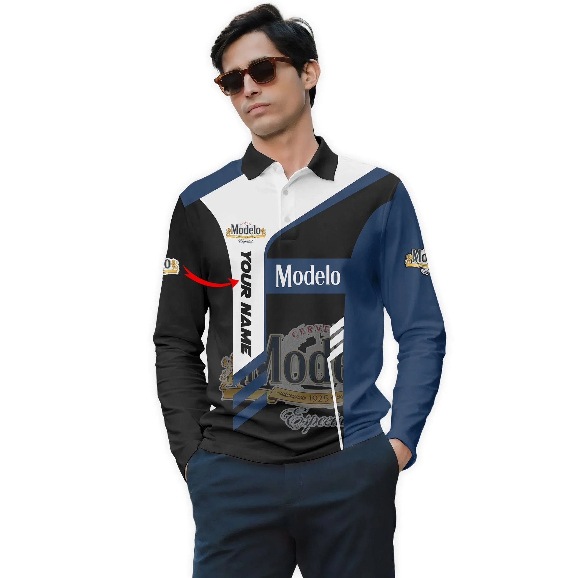 Personalized Modelo Speedline Legacy Long Sleeve Polo Shirt