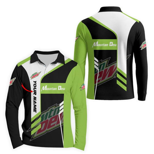 Personalized Mountain Dew Speedline Legacy Long Sleeve Polo Shirt