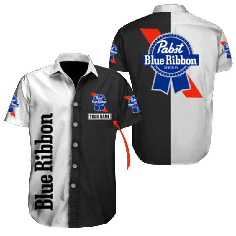 Personalized Multicolor Pabst Blue Ribbon Button Shirt