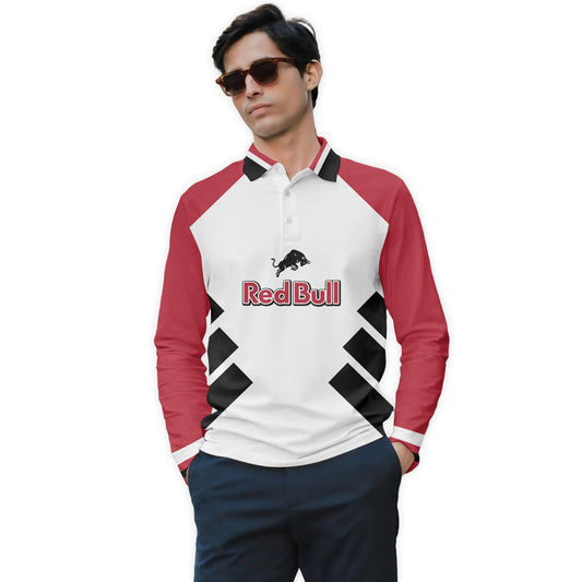  Red Bull Bold Line Golf Long Sleeve Polo Shirt