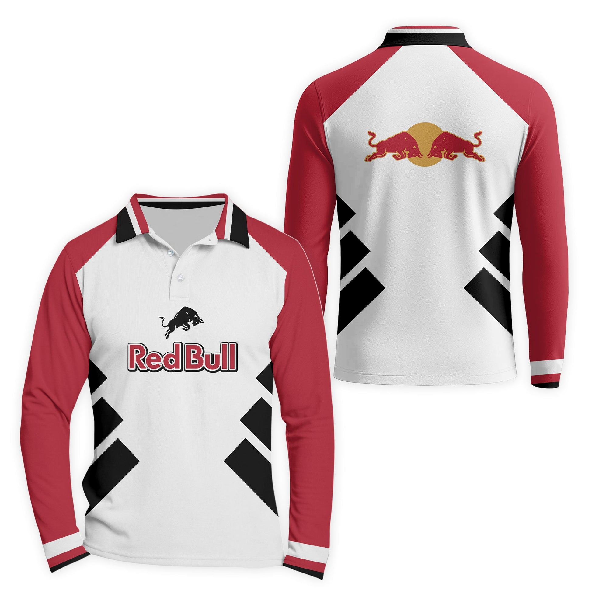  Red Bull Bold Line Golf Long Sleeve Polo Shirt
